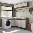 Ver imagem 1 de Lavanderia Modulada 5 Peças com Tampo Aurora Espresso Móveis Bege/Duna/Cristal