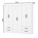 Ver imagem 4 de Guarda-Roupa Casal Dubai 6 Portas 4 Gavetas Multimóveis CR35556 Branco