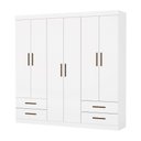 Ver imagem 2 de Guarda-Roupa Casal Dubai 6 Portas 4 Gavetas Multimóveis CR35556 Branco