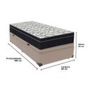 Ver imagem 5 de Cama + Box com Bau Solteiro Colchão Extra Firme Airtech Ortobom D45 Bege