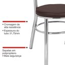 Ver mais imagens de Conjunto 4 Cadeiras para Sala de Jantar Debrum Cromado/Marrom