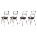 Ver imagem 3 de Conjunto 4 Cadeiras para Sala de Jantar Debrum Cromado/Marrom