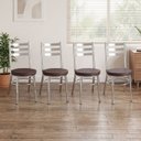 Ver imagem 4 de Conjunto 4 Cadeiras para Sala de Jantar Debrum Cromado/Marrom