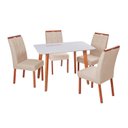 Ver imagem 2 de Conjunto Mesa Verona Tampo Off White e 4 Cadeiras Madeira Maciça em Botonê Sop Espresso Móveis