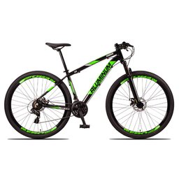 Bicicleta Aluminum Aro 29 Quadro 17 Alumínio 24 Marchas Freio Disco Mecânico Preto Verde - Raider - 2