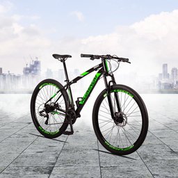Bicicleta Aluminum Aro 29 Quadro 17 Alumínio 24 Marchas Freio Disco Mecânico Preto Verde - Raider - 3