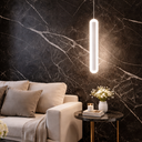 Ver imagem 1 de Luminária Teto Pendente 60cm Barra 24w Led 3 Cores Lustre Metálico Oval Gimpo Kjdd-l-015:branco