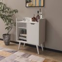 Ver imagem 7 de Balcão Aparador Barzinho Multifuncional 60cm com Nichos Organizadores Tecnomóbili Branco