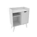 Ver imagem 3 de Balcão Aparador Barzinho Multifuncional 60cm com Nichos Organizadores Tecnomóbili Branco