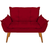 Sofá Namoradeira Bela Opala Tecido Veludo - Tacla's Decor:Vermelho - 1