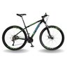 BICICLETA 29 PUMABIKE LINCE 27V STEEZ, FREIO MEC, K7, SUSP TRAVA, PRETO VERDE E AZUL, 19 - 1