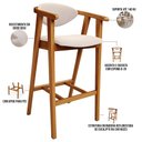Ver imagem 4 de Kit 05 Banquetas Alta para Cozinha Bancada Bar Sala de Jantar Fixa Cecília L02 Suede Bege - Lyam
