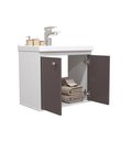 Ver imagem 3 de Kit Gabinete Banheiro Armario Cuba Pia com Espelheira - Bergamo Gianduia