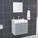 Ver imagem 1 de Kit Gabinete Banheiro Armario Cuba Pia com Espelheira - Bergamo Gianduia