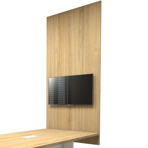 Painel de Tv para Sala de Reunião 195cm X 90cm Macadâmia F5 Cor:macadâmia