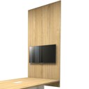 Ver imagem 1 de Painel de Tv para Sala de Reunião 195cm X 90cm Macadâmia F5 Cor:macadâmia