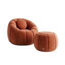 Ver imagem 3 de Kit Poltrona Decorativa c/Puff e Almofada Concha Veludo Terracota - Montanaris Decor