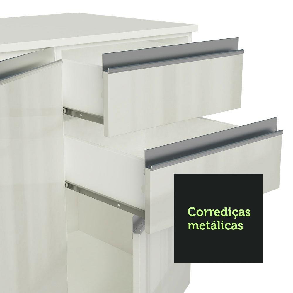 Armário de Cozinha Completa 100% MDF 300cm Frentes Branco Brilho Smart Madesa 02 - 9