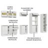 Armário de Cozinha Completa 100% MDF 300cm Frentes Branco Brilho Smart Madesa 02 - 5