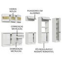 Ver imagem 5 de Armário de Cozinha Completa 100% MDF 300cm Frentes Branco Brilho Smart Madesa 02