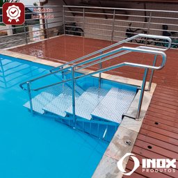 Escada Inox Acessível para Piscina Facility - Inox 304 (4 Degr.) de 80 a 90 Cm de Profundidade - 7