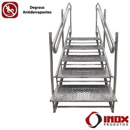 Escada Inox Acessível para Piscina Facility - Inox 304 (4 Degr.) de 80 a 90 Cm de Profundidade - 3