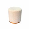 Puff Barcelona Decorativo com Linho Bege e Base Madeira Tna Decor - 1