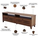 Ver imagem 4 de Rack Aton S05 para TV 65" 180cm Madeira Maciça 2 Portas Amadeirado Lyam Decor
