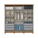 Ver imagem 6 de Guarda-roupa 235cm Casal com Espelho 6 Portas 6 Gavetas Andréas Henn - Cinza/nature