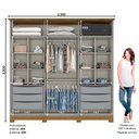 Ver imagem 2 de Guarda-roupa 235cm Casal com Espelho 6 Portas 6 Gavetas Andréas Henn - Cinza/nature