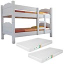 Ver imagem 4 de Beliche Multifuncional que Vira 2 Camas Madrid com Grades de Proteção Branco 2 Colchoes
