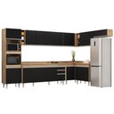 Ver imagem 1 de Armário de Cozinha Modulada de Canto 9 Peças CP05 Balcão com Tampo Castanho/Preto - Lumil Lumil Móve