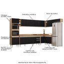 Ver imagem 3 de Armário de Cozinha Modulada de Canto 9 Peças CP05 Balcão com Tampo Castanho/Preto - Lumil Lumil Móve