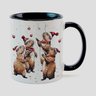 Caneca Branca com Interna Preta Y5 Capivara Família Natal - 1