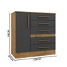 Cômoda Sapateira 1 Porta 5 Gavetas Ipê Nobre Grafite Acácia Shop JM - 4