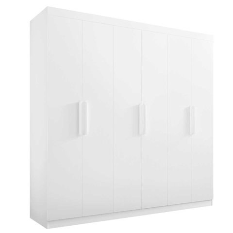Guarda Roupa Solteiro 6 Portas 6 Gravetas Colibri 100% Mdf D'doro:branco