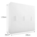Ver imagem 3 de Guarda Roupa Solteiro 6 Portas 6 Gravetas Colibri 100% Mdf D'doro:branco