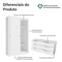 Ver mais imagens de Kit Guarda-roupa Infantil Milano 2 Portas de Correr + Cômoda Branco Madesa Branco