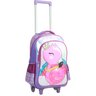Kit Mochila Rodinhas e Alças + Estojo + Lancheira Flamingo Feminina Poliester + Pvc 16" Yepp Rainbow - 1