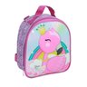 Kit Mochila Rodinhas e Alças + Estojo + Lancheira Flamingo Feminina Poliester + Pvc 16" Yepp Rainbow - 3