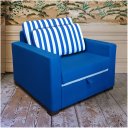 Ver imagem 1 de Poltrona Cama de Solteiro Modelo Meca_Nu - Poltrona Que Se Transforma em Sofá Cama Resistente e Conf