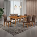 Ver imagem 2 de Mesa de Jantar Copper 180 cm Tampo MDF Canto Copo Laminado e 6 Cadeiras Lira