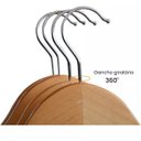 Ver imagem 3 de Kit 12 Cabides de Madeira Claro Marfim Verniz Alta Qualidade