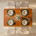 Ver imagem 2 de Conjunto Sala de Jantar 1 Mesa Retangular Tali 130cm 4 Cadeiras Miriti CabeCasa MadeiraOriginals