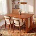 Ver imagem 1 de Conjunto Sala de Jantar 1 Mesa Retangular Tali 130cm 4 Cadeiras Miriti CabeCasa MadeiraOriginals