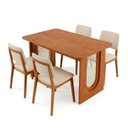 Ver imagem 3 de Conjunto Sala de Jantar 1 Mesa Retangular Tali 130cm 4 Cadeiras Miriti CabeCasa MadeiraOriginals