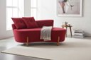 Ver imagem 2 de Namoradeira Sofá Feijão Luna 130cm Orgânica Suede Vermelho