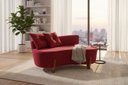 Ver imagem 1 de Namoradeira Sofá Feijão Luna 130cm Orgânica Suede Vermelho