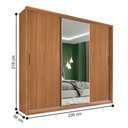 Ver imagem 2 de Guarda Roupa Casal Olívia 3 Portas de Correr 2 Gavetas MDF Amêndola Touch- Off White Demóbile
