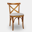 Ver imagem 1 de Cadeira de Madeira X Luxemburgo Debrum Cor Mel Estofado Facto Bege Acinzentado